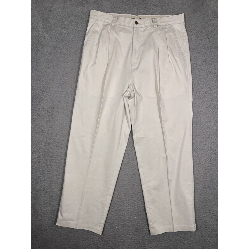 Tommy‎ Bahama Relaxed Fit Pants Size 36x29 Pleated Khaki Cotton Pockets